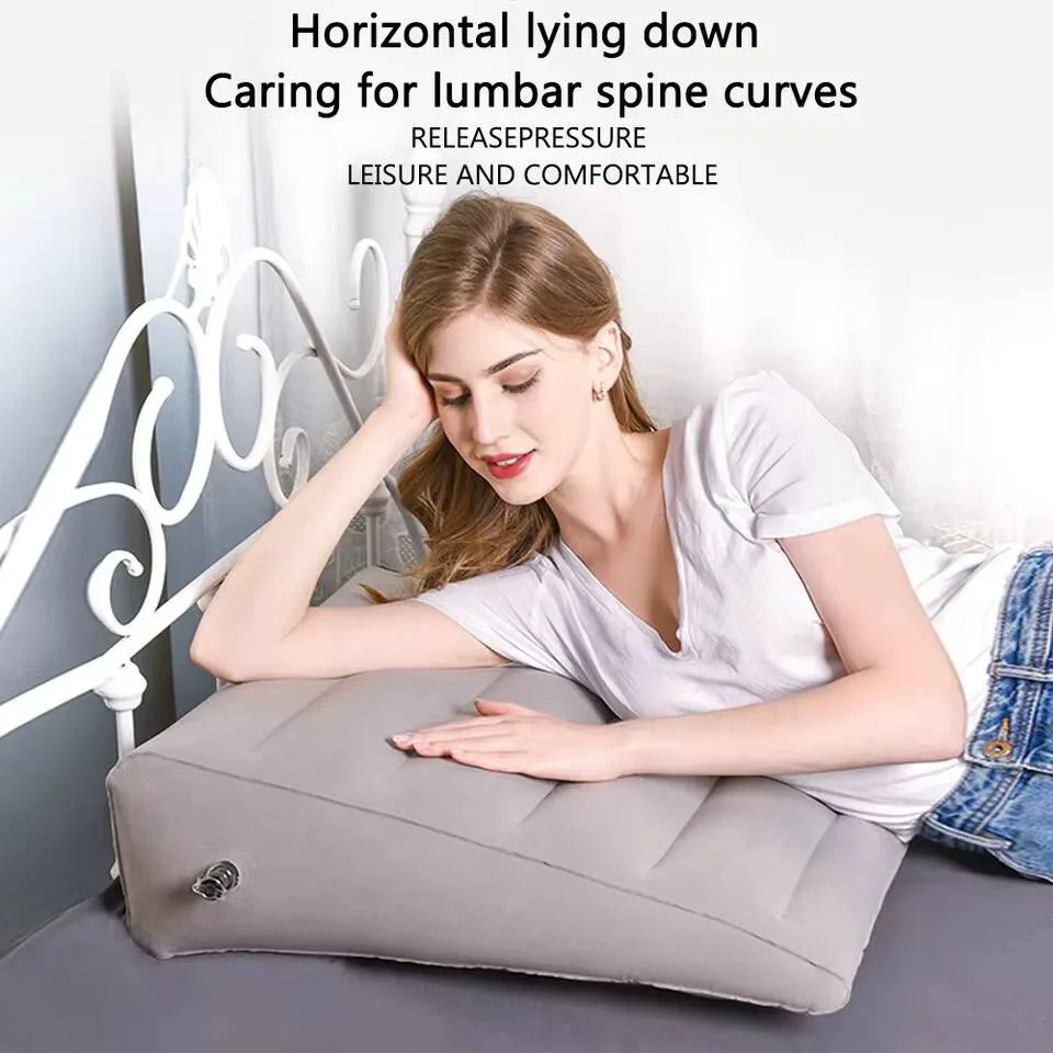 New PVC Flocking Wedge Pillow Back Support Portable Elevation Leg Pillows Ergonomic Knee Cushion for Travel Camping Sleeping