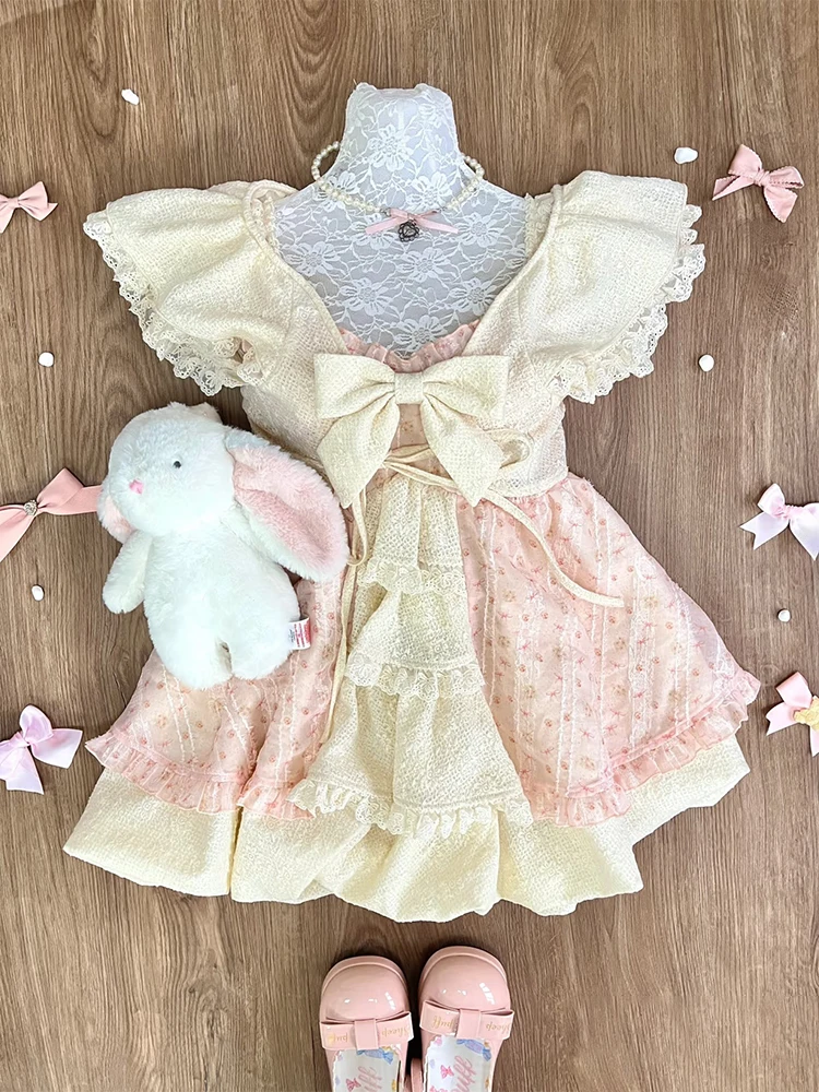 

Летний цветочный принт Bubble ort Sve Dr с принтом в белый горошек и абрикосового цвета Маленький комплект шило и орс для женщин