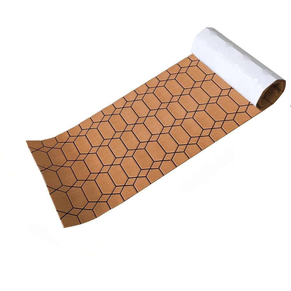 2400x550x5mm EVA Foam Vloer Pad voor Jacht Boot Accessoire Zelfklevende antislipmat Voertuig Pad Hexagon Faux Teak dekblad mat