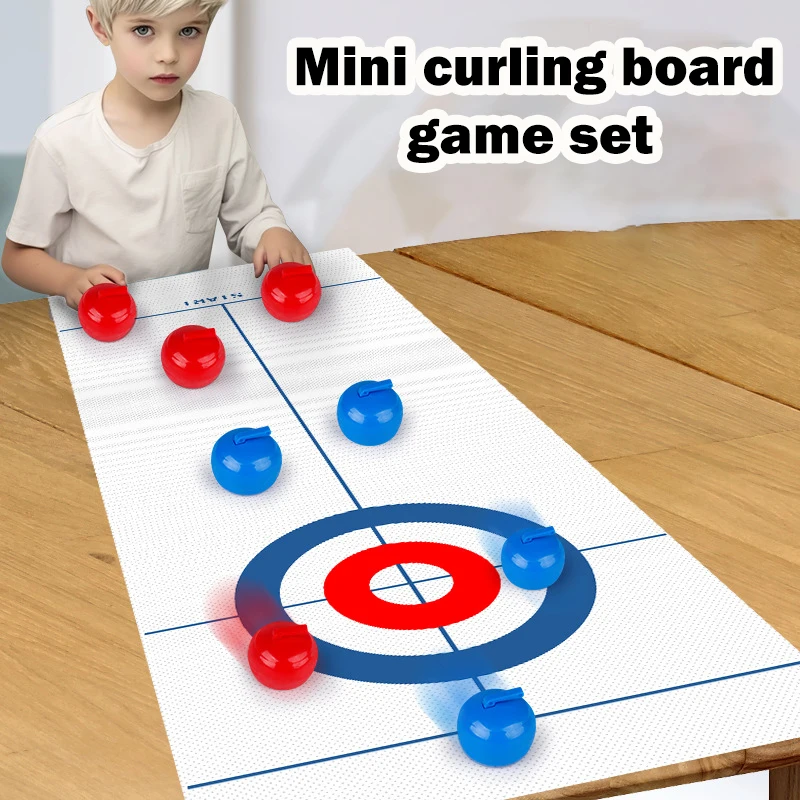 Creative Fun Parent-child Interaction Mini Curling Table Game Set Tabletop Games Two Players Children Puzzle Toys Birthday Gift