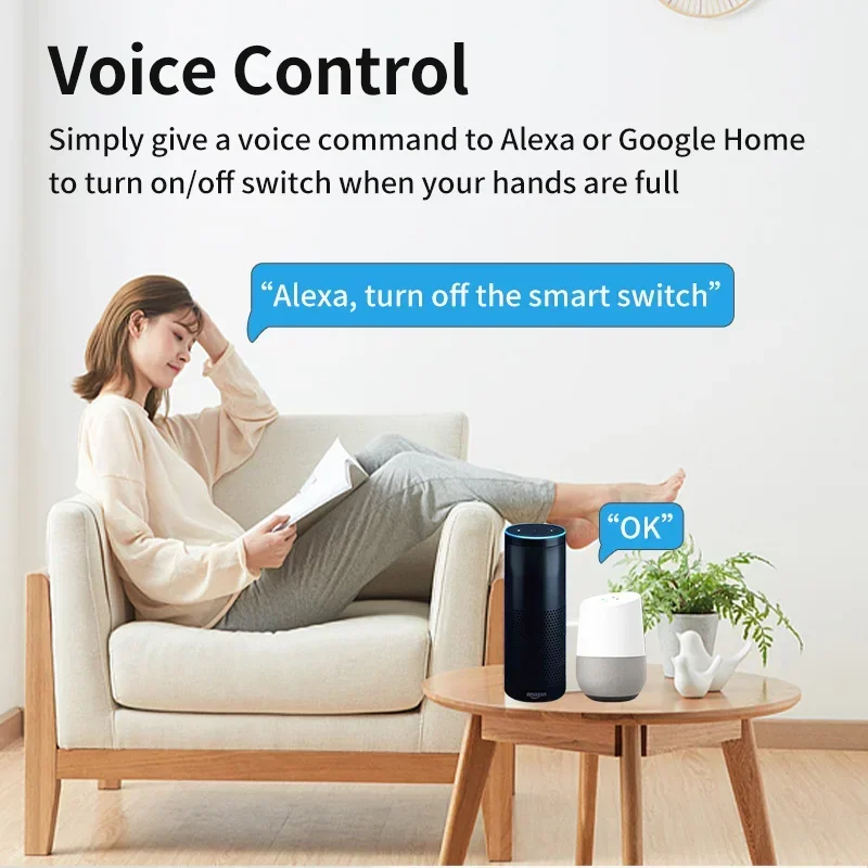 TNCE Tuya MiNi Breaker Switch 16A,WiFi Relay Timer Wireless Control,Smart Life APP Remote Control Voice With Alexa Google Home