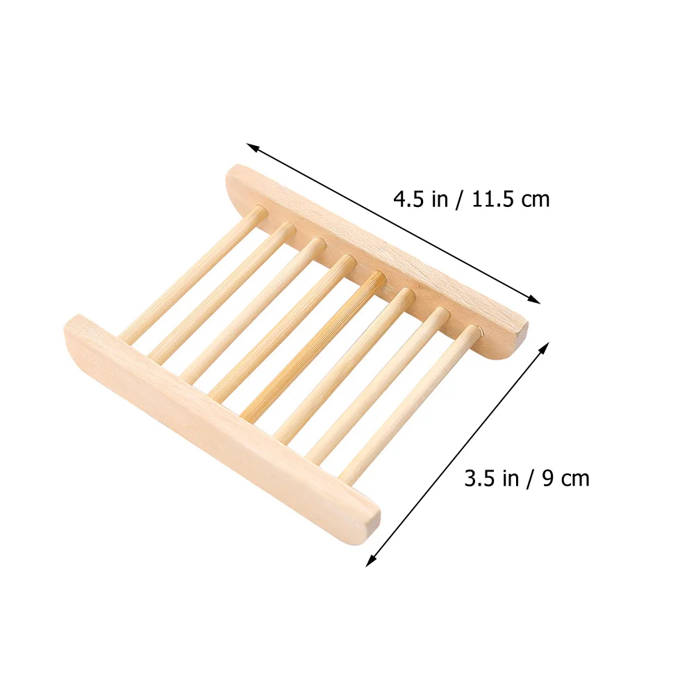 10 Pcs Soap Dish Bathroom Large No Punching Drain Storage Rack 10pcs Tray Wooden Holder Shower Bamboo Display Shelf