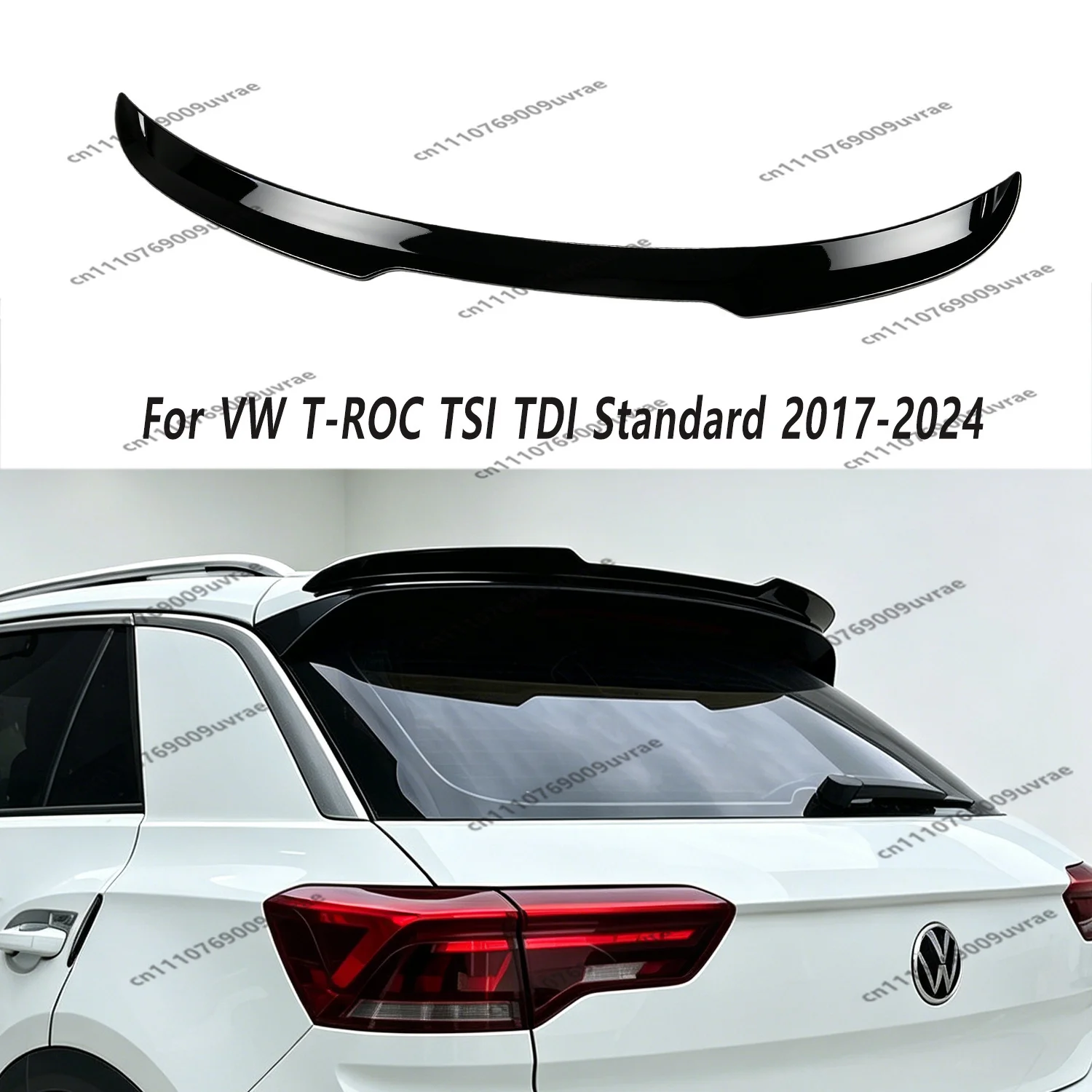 Gloss Black Max Style ABS Rear Spoiler Caps for VW T-Roc MK1 A11 TSI TDI Standard/Pro SUV 2017-2025 Rear Top Tail Wing Bodykits