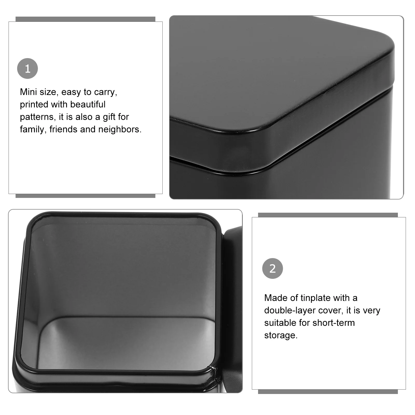 

6pcs Tea Tin Can Metal Storage Containers Jars Loose Leaf Holder Empty Biscuits Container Kitchen Organizer Dustproof Food