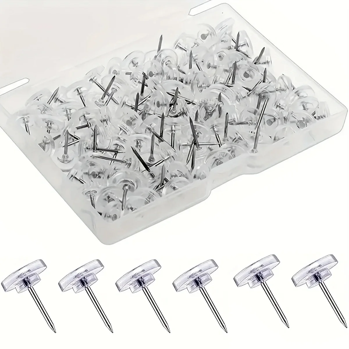 200 Pcs Strong Push Pins Thumb Tacks Flat Steel Point for Bulletin Boards Cork Boards Maps Photos And Papers