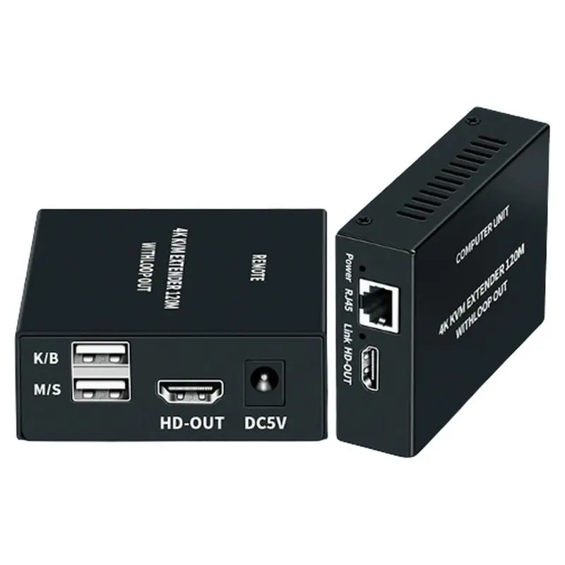 NEW HOT In Stock-4K 120M -Compatible KVM Extender 120M Over RJ45 Ethernet EU PLUG