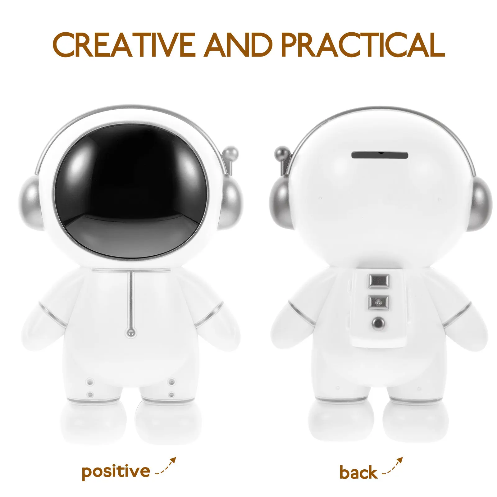 Astronaut Piggy Bank Vinyl Material Money Saving Box Spaceman Shape Large Capacity Coin Bank for Adults Decorative Gift