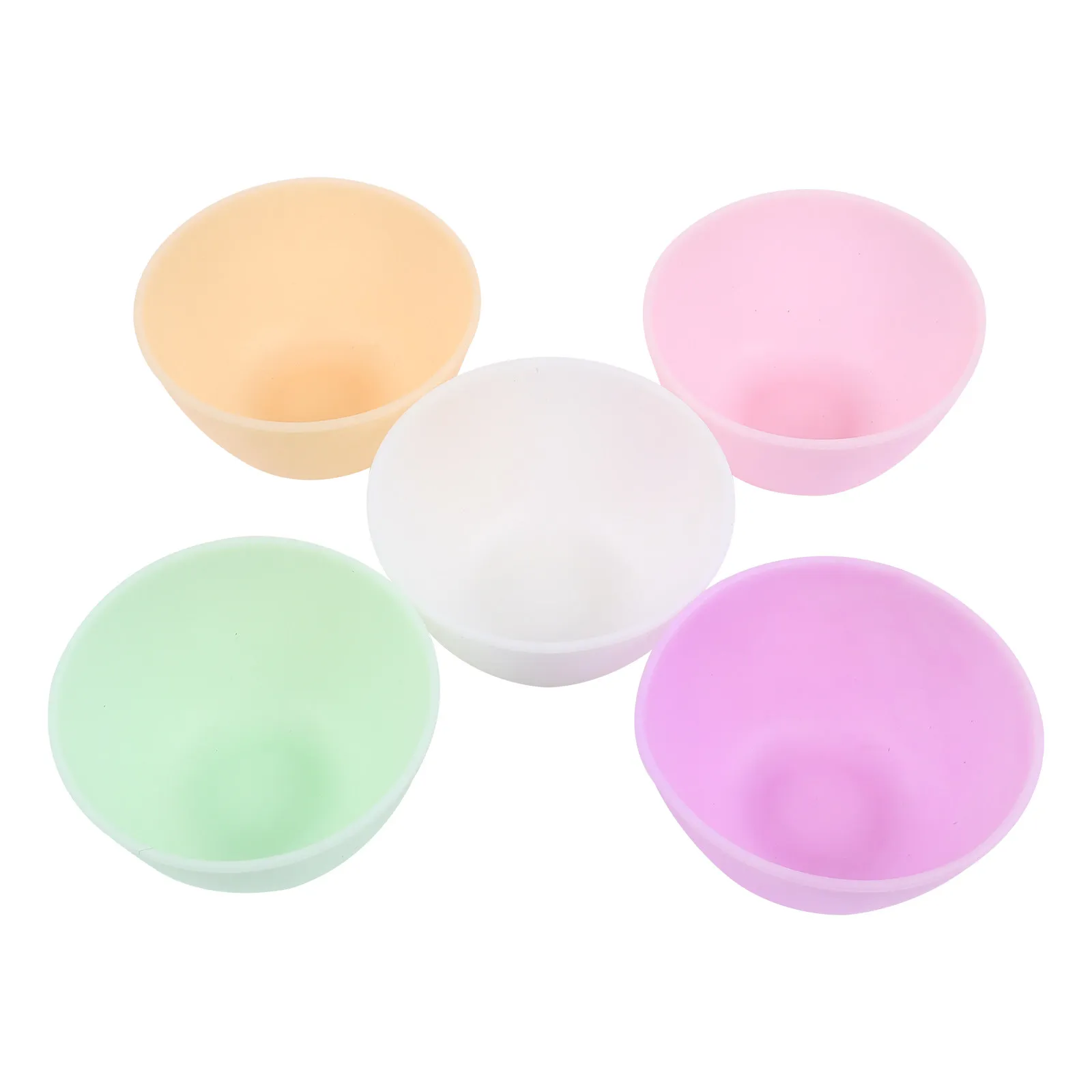 

5Pcs Household DIY Mask Bowl Set Silicone Facial Mask Bowl High Flexibility Stability Soft Feel for Mixing Masks