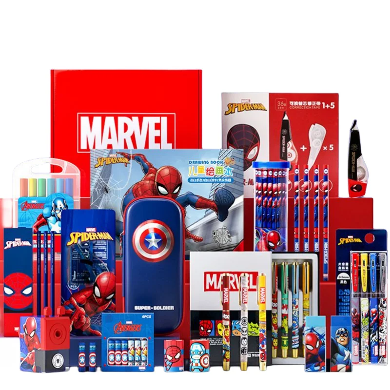 Marvel Series Anime Stationery Gift Box Kindergarten Primary School Students Senior Children School Supplies Large Gift Pack