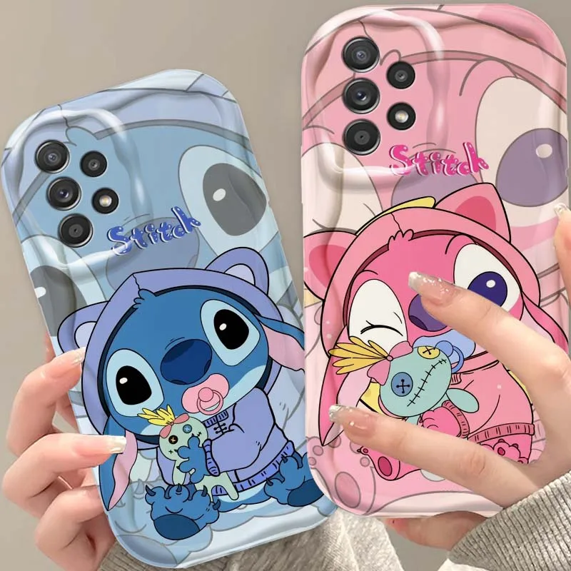 

Disney Angel Stitch For Samsung A73 A72 A71 A56 A55 A54 A53 A52 A51 A32 A36 A26 A25 A13 A14 5G Wave Oil Phone Case