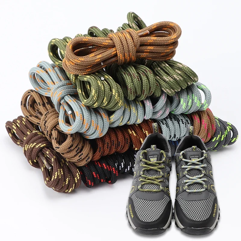 

New Round Solid Shoelaces for Sneakers Outdoor Hiking Boots Shoes Lace Tooling Sports Shoe Laces Flower Dots Shoelace Accesories