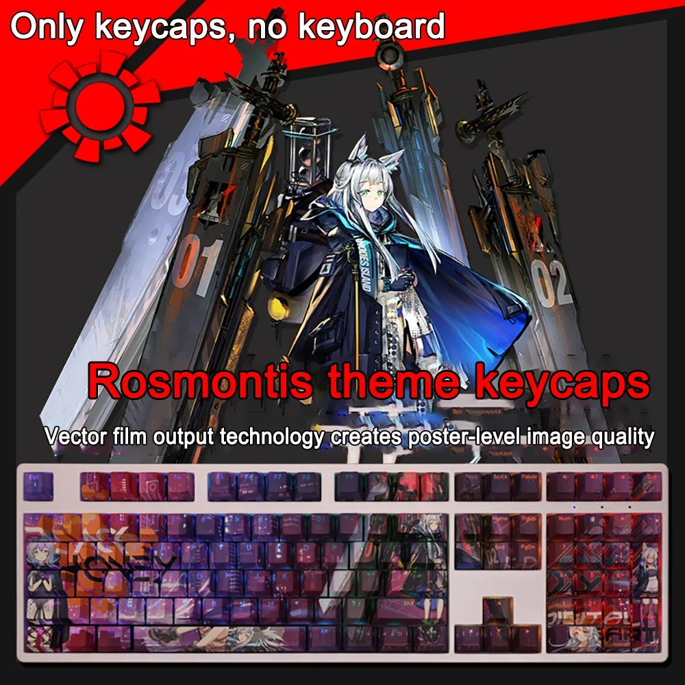 Game Arknights Honeyberry Alle Charaktere Tastenkappen PBT Dye-Sub Cherry Hintergrundbeleuchtete Tastenkappen Anime-Tastenkappen für ANSI 61 87 108 Layout – Detail 3