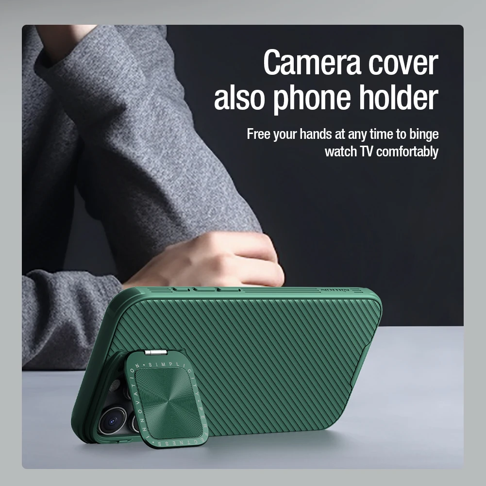 Nillkin-Funda de CamShield para iPhone 16 Pro Max, soporte de cámara de cobertura completa, cubierta trasera dura a prueba de golpes para iPhone 16 Pro