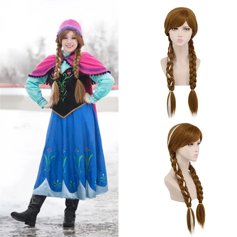 

High End Anime Cosplay Wig Fashion Brown Blonde Braided Ponytail Wig Party Festival Bob Wig For Cosplay High Quality