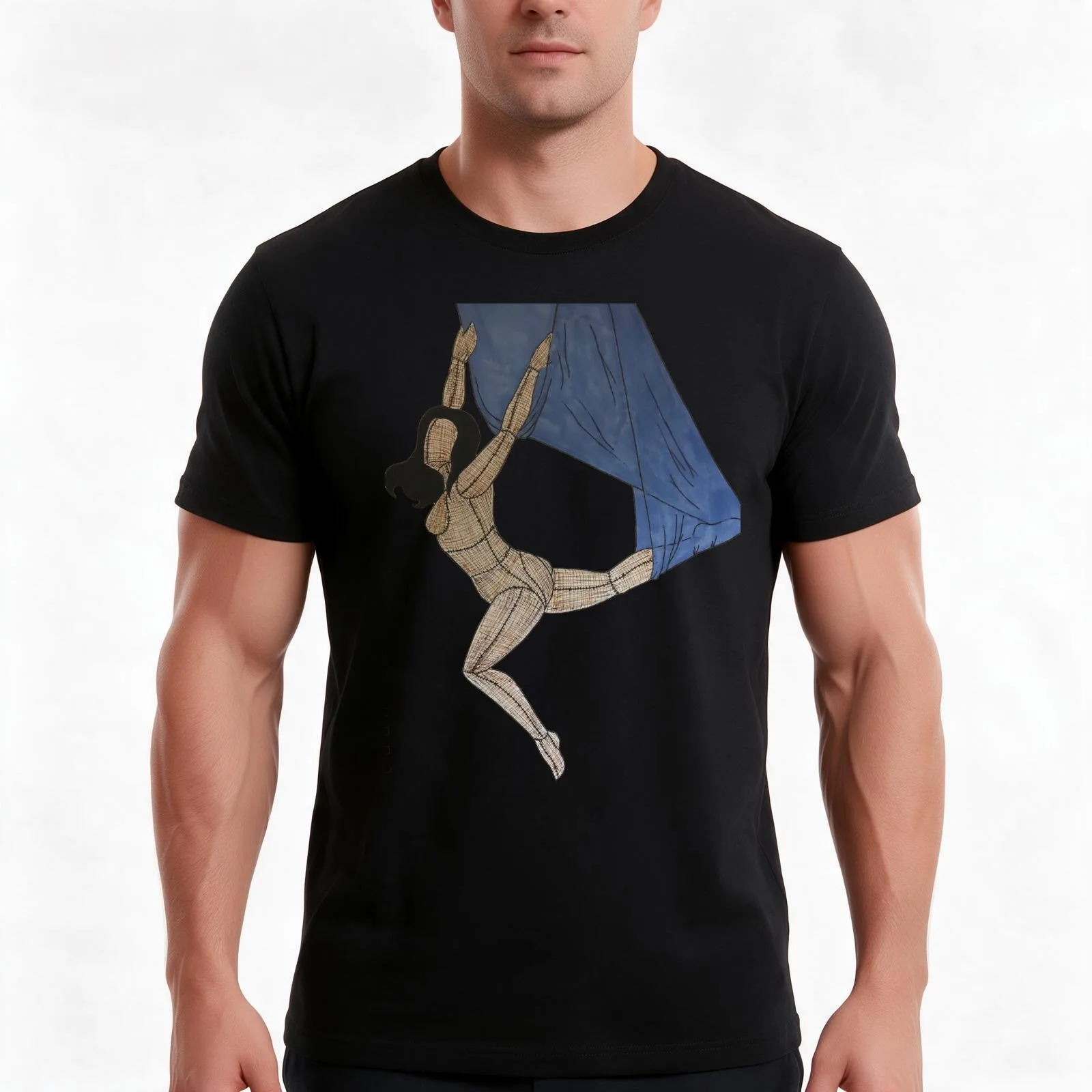 Hammock Girl T-Shirt, Summer Casual Cotton Tee, Oversized Streetwear Tops, Vintage Graphic Print, Loose Fit Short Sleeve