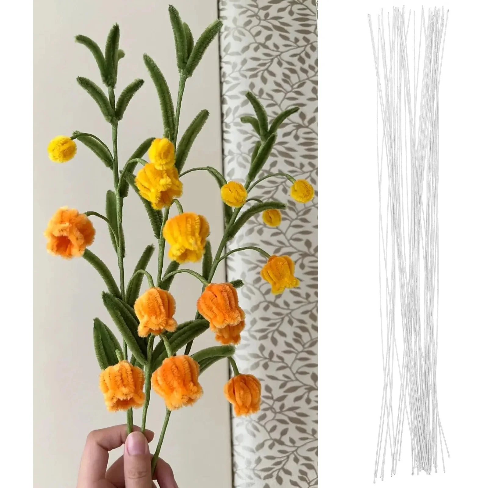 40 قطعة سلك الحديد زهرة ينبع للزهور الاصطناعية Diy بها بنفسك ترتيب الأزهار لوازم الحرفية سلك الجذعية الديكور انحناء الأزهار #3