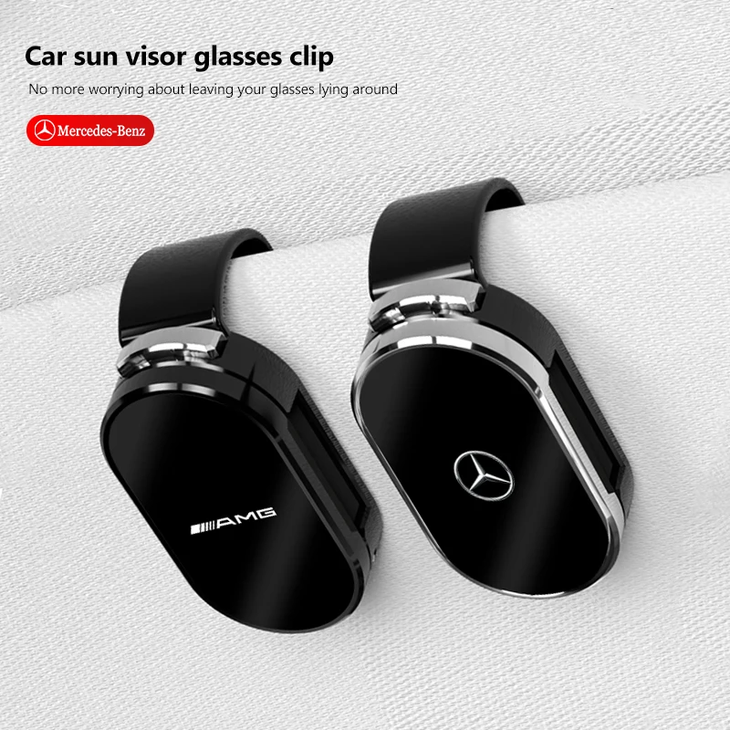 Suporte de Óculos para Carro com Clipe para Quebra-Sol e Presilha para Óculos de Sol Mercedes Benz AMG GLE GLC CLA GLK W206 W204 W205 W211 W203