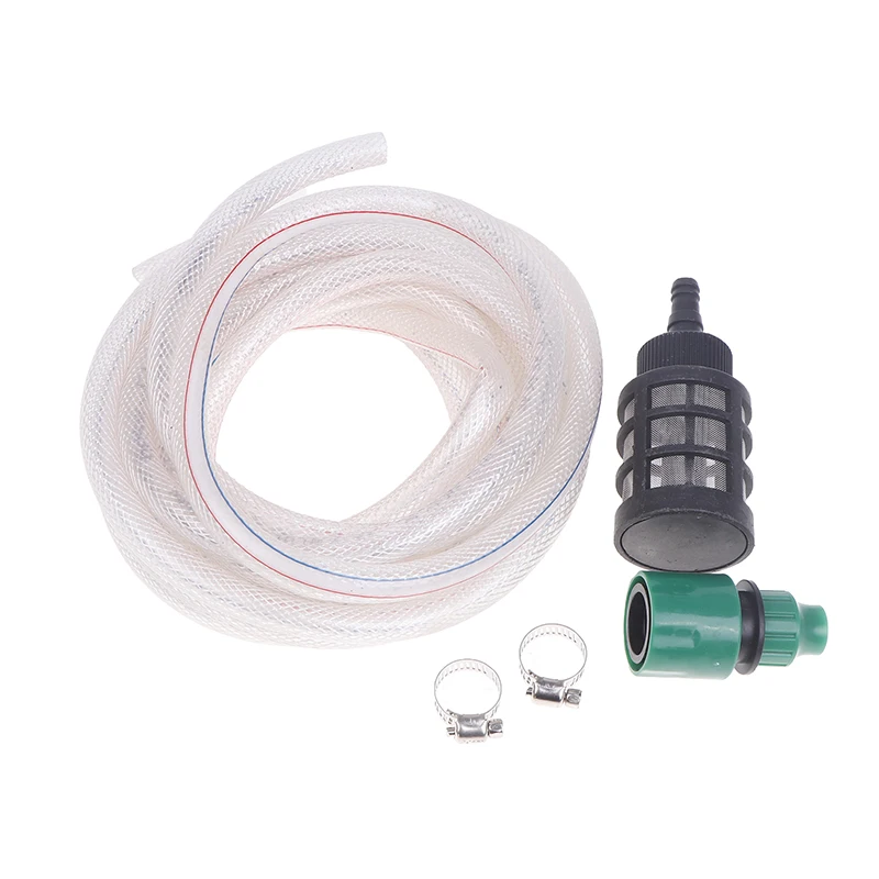 Household Portable Battery Washer Accessory Kit, 5M High Pressure Water Inlet Hose Filter Suction Pipe Set for Car Washing