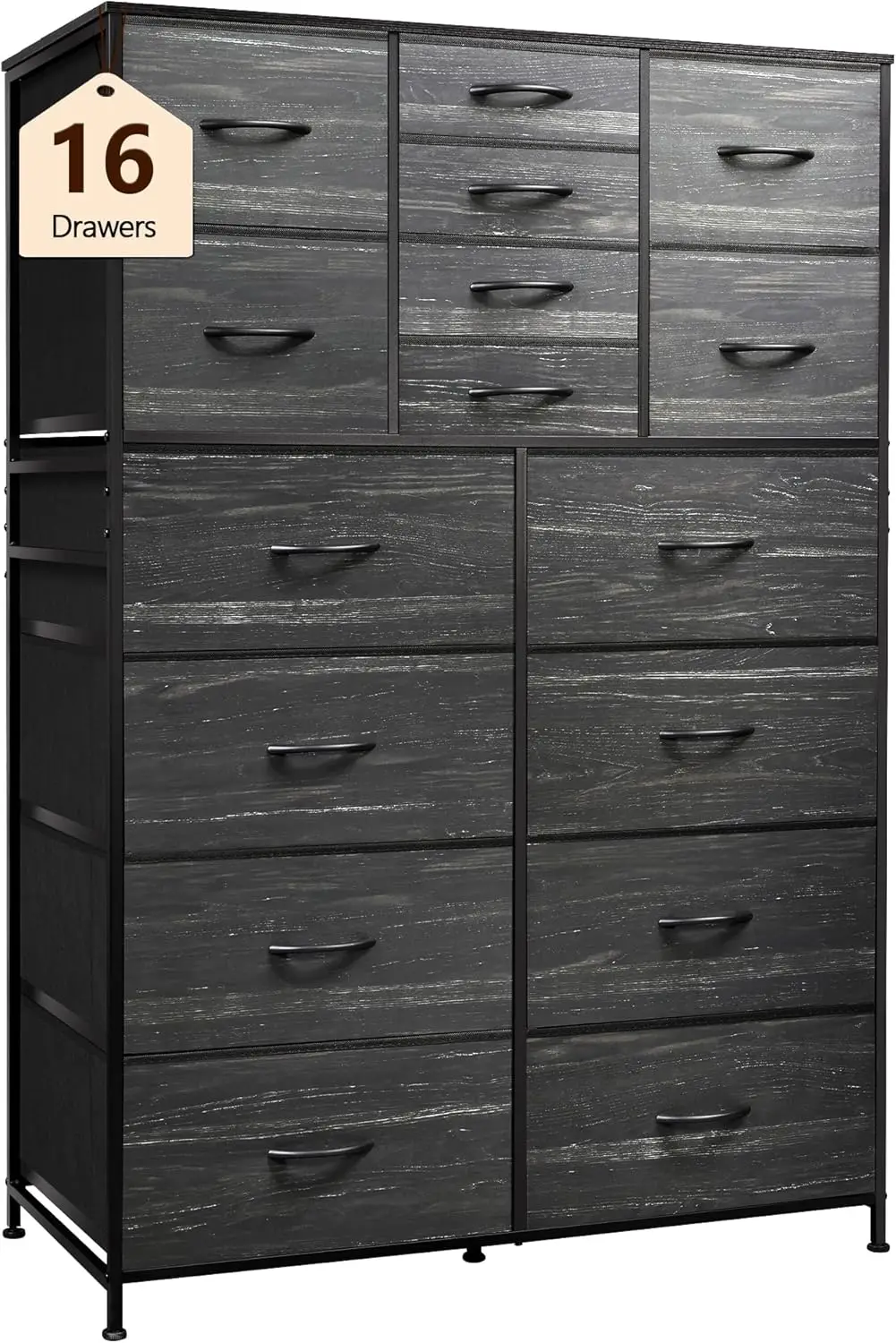 

16 Drawers Dresser, Tall Dresser For Bedroom, Closet, Hallway, Storage Dresser Organizer Unit, Large Dressers & Chests Of