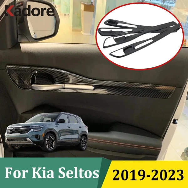 

For KIA SELTOS 2019 2020 2021 2022 2023 Car Door Handle Cover Trim Decoration Strip Protection Stickers Interior Accessories
