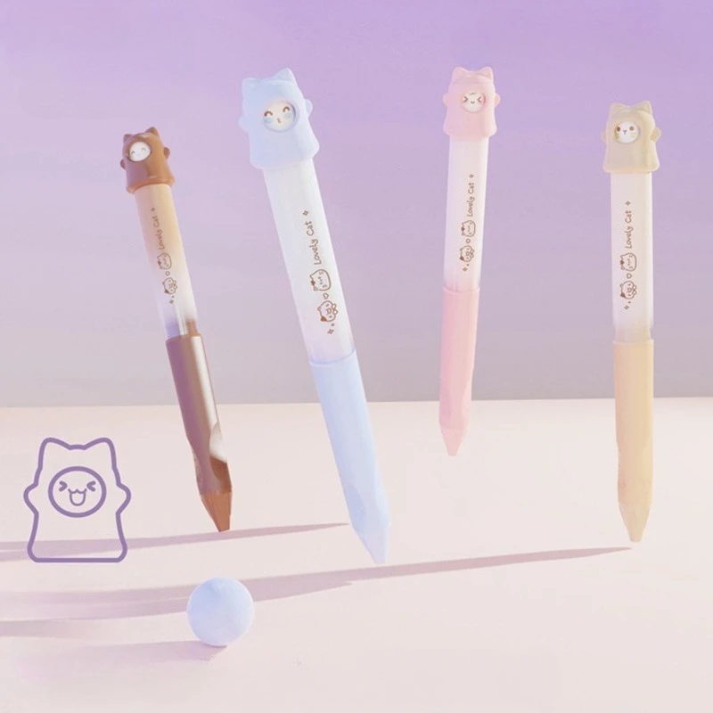

Lovely Kawai Stationery Kitten Youyou Rotating Gel Pen High Value Cute Kitten 0.5mm Student Brush Inscription Signature Office