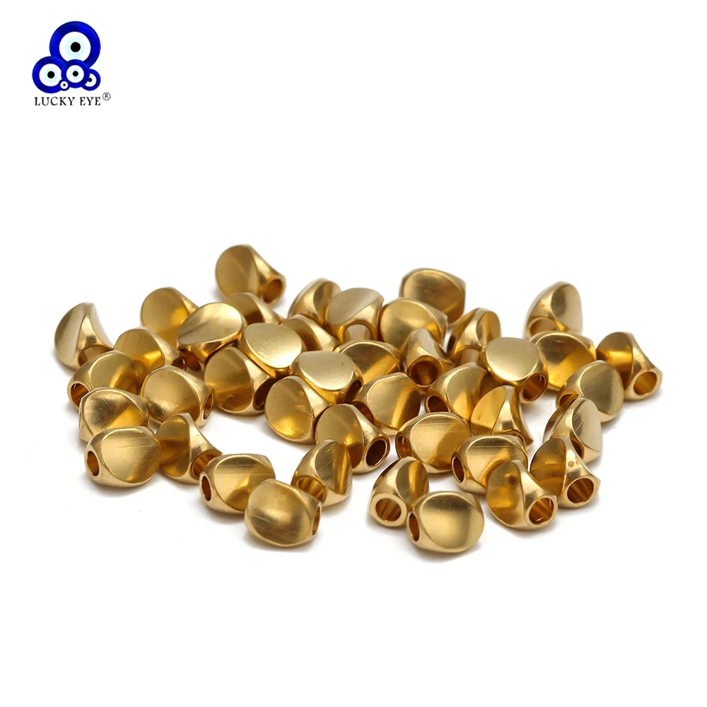 

Lucky Eye 50pcs/lot Gold Color Irregular Beads Copper Loose Spacer Beads for Jewelry Making DIY Bracelet Necklace Accessories