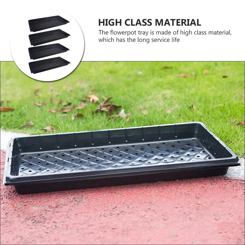 

4 Pcs Flowerpot Tray Rectangular Plant Pot Plate Suitable Size Thicken Plastic Trays for Gardening Water Storage