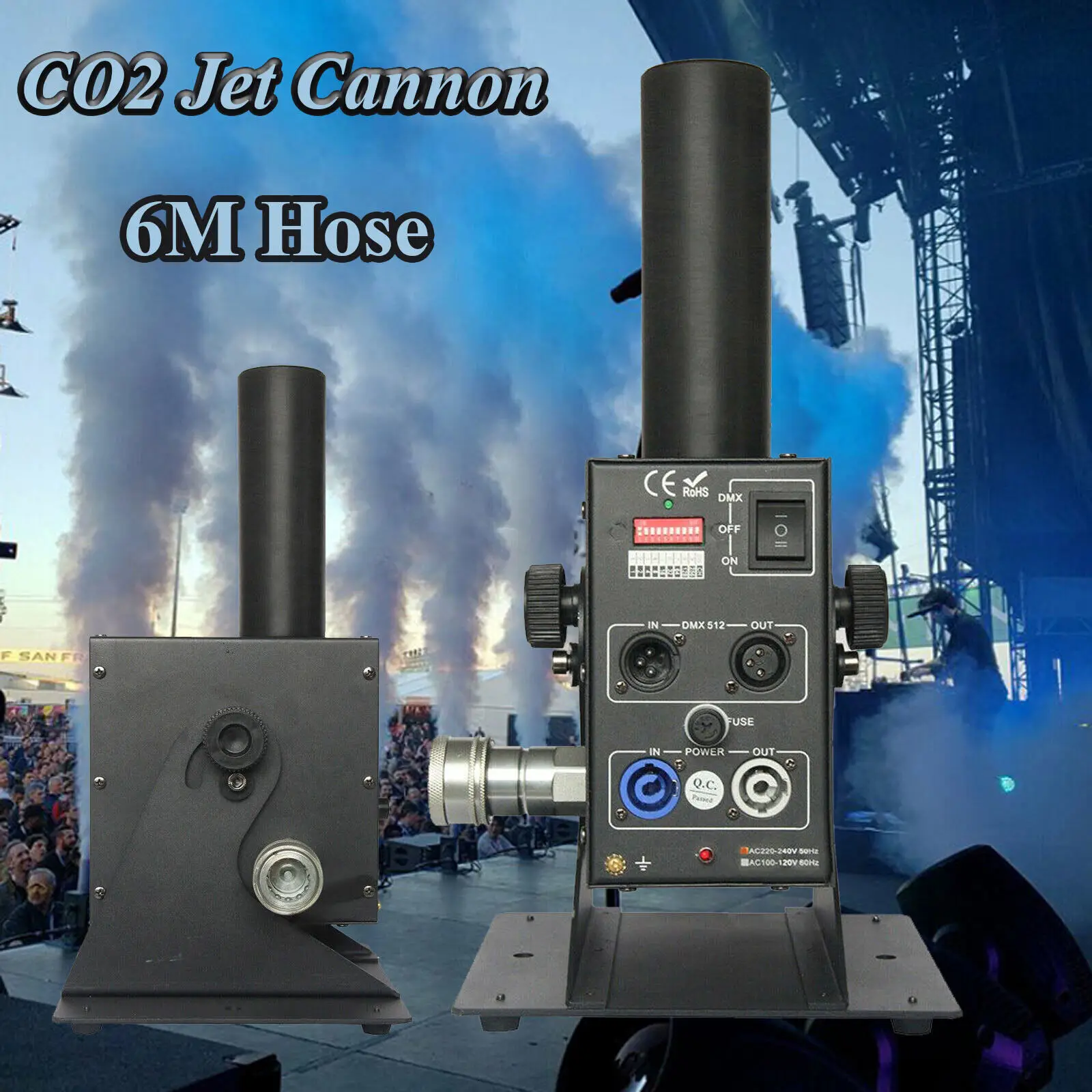 Co2 Cannon Fogger Co2 Jet DMX Air Column Machine Stage DJ Fogger Smoker Effect