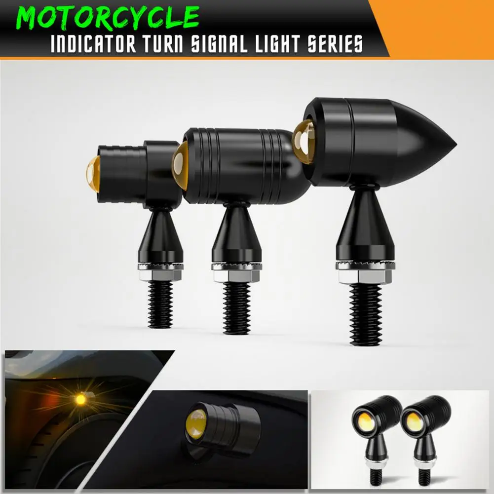 1 Pair Motorcycle Turn Signal High Brightness Aluminum Housing IPX6 Waterproof Motorcycle LED Turn Signal Indicator Light