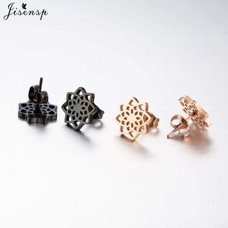 4Pairs/Lot Exquisite Small Flower Earrings for Women Fashion 2025 Bijoux Stainless Steel New In Earrings Party Wedding Jewelry