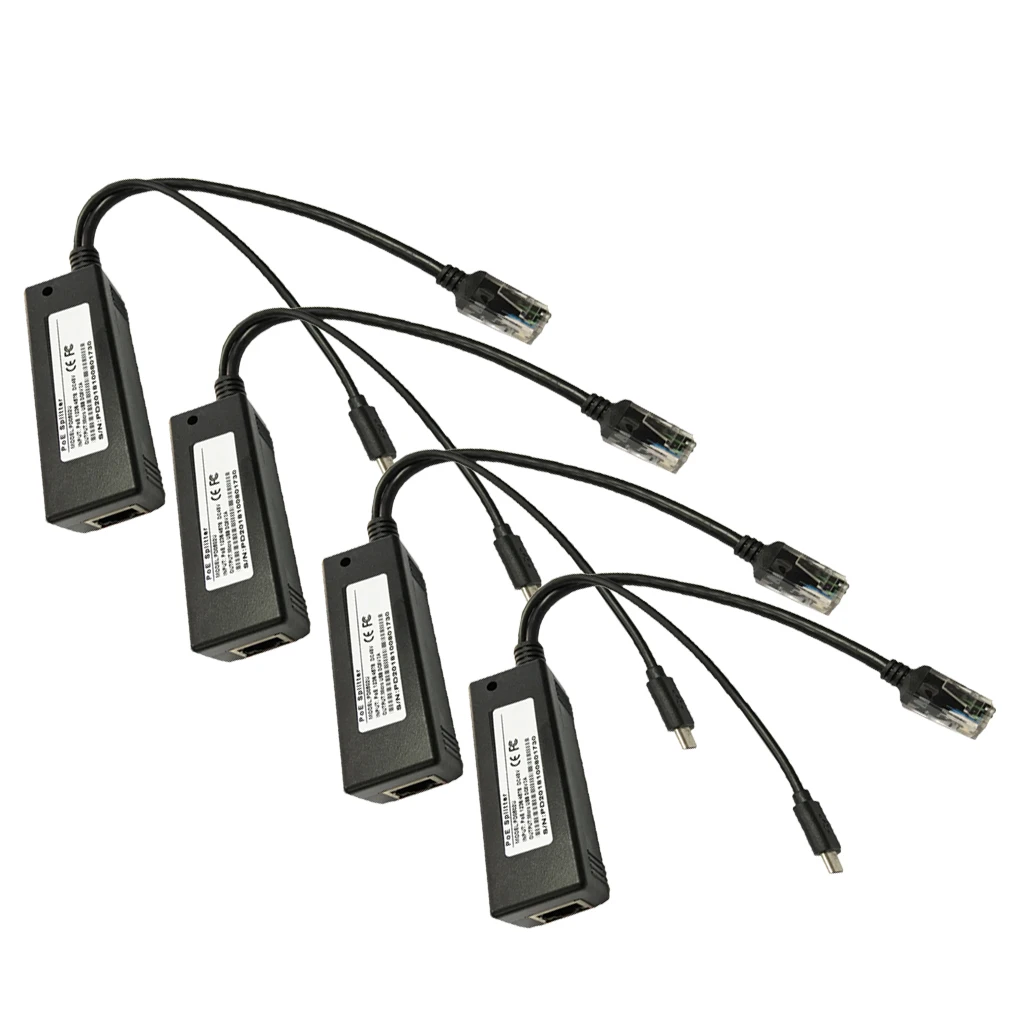 

10/100mbps Ieee802.3af Poe Splitter Adapter Plastic Micro USB Power Supply for Poe Wifi Access Point Devices