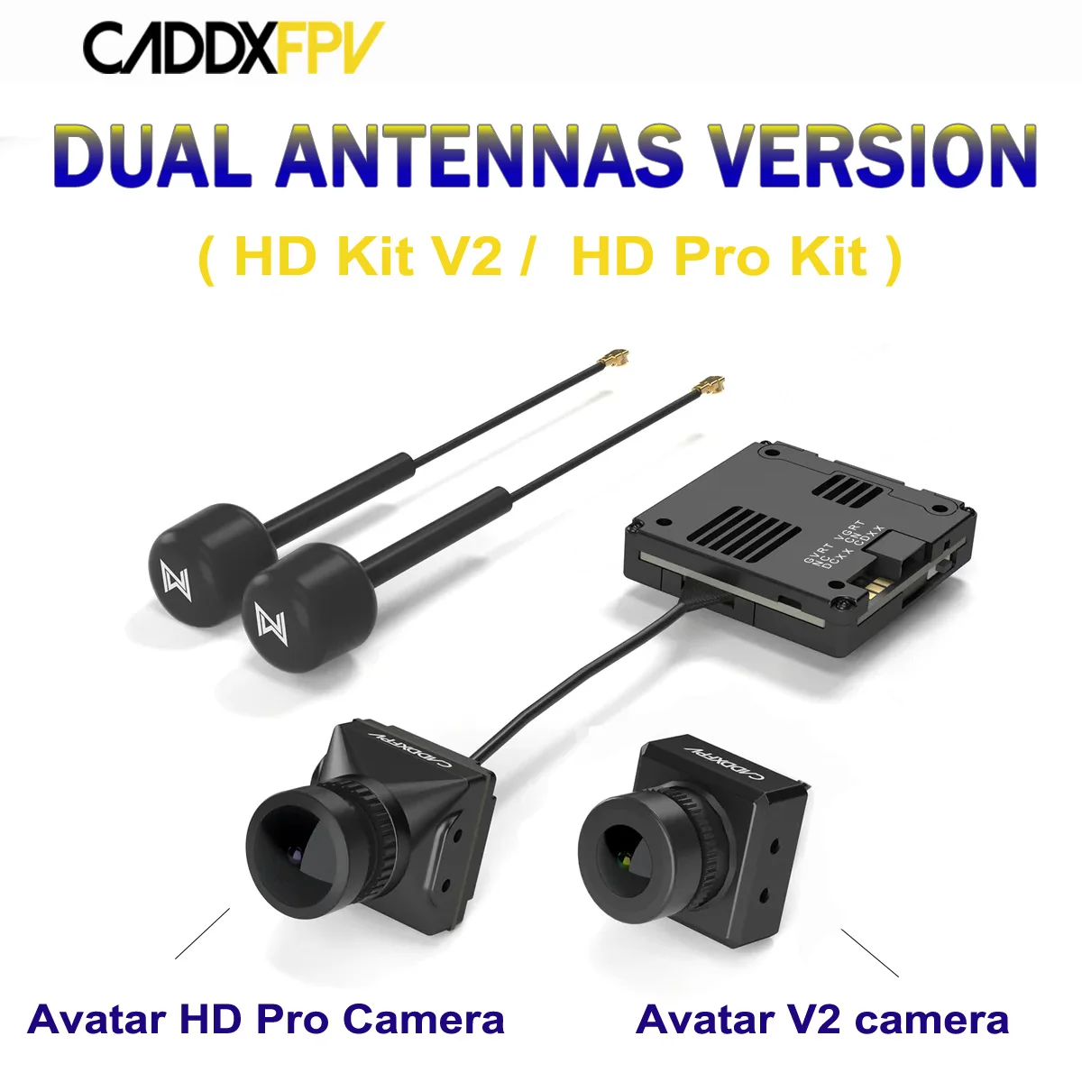 

Caddx Walksnail Avatar Dual Antennas Version Avatar HD Pro Kit / HD Kit V2 With Gyroflow+32G for FPV Freestyle Drones DIY Parts