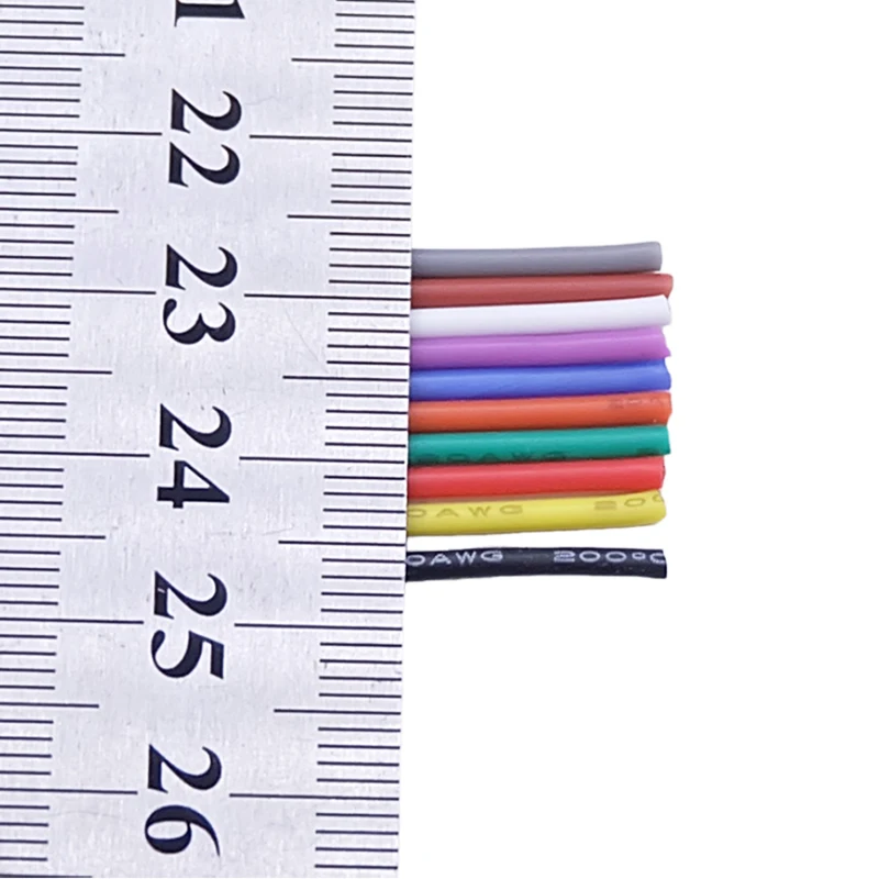 Copper Wire 20AWG Super Soft Silicone Rubber Insulation High Temperature Flexible Heat-Resistant DIY Lighting Electronic Cable