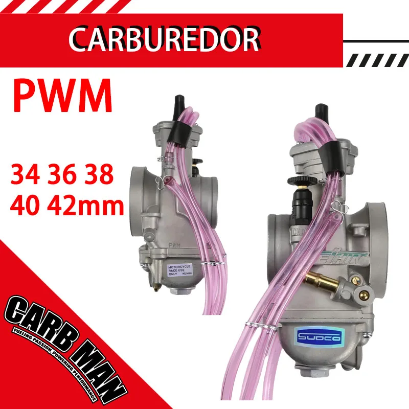 

PWM Universal Motorcycle Carburetor For Keihin PWM 34 36 38 40 42mm KTM 250CC 2 Stroke Scooter ATV Racing Carb