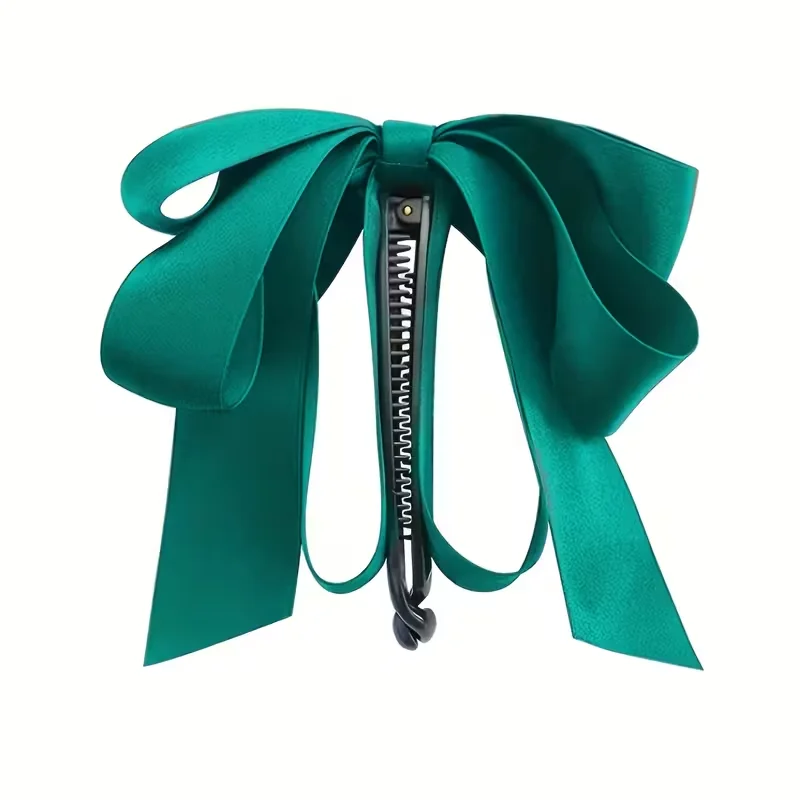 Haarspange mit Schleife und Quaste, hochwertiger Satin, im Y2K-Stil, Haarschmuck und Zubehör für Pferdeschwänze, Geschenk zum Valentinstag. – Detail 2