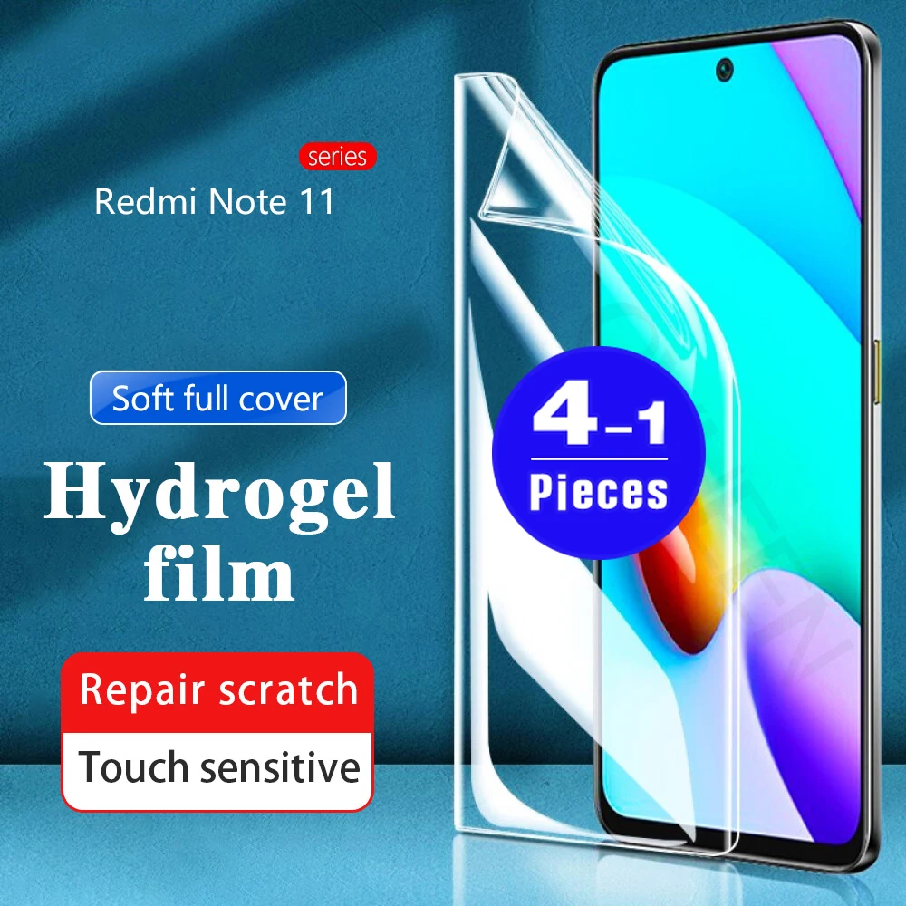 1-4Pcs soft hydrogel film full cover For redmi note 9 10 pro max 11 pro plus 11T 10S 9S 8 8T 7 7S screen protector Not Glass