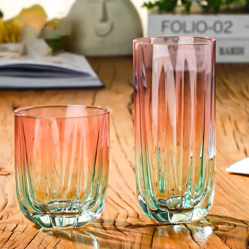 Gradient Petal Bud Red Wine Glass Colorful Goblet Champagne Sweet Wine glass Wedding Banquet Table Setting and Wine Utensils