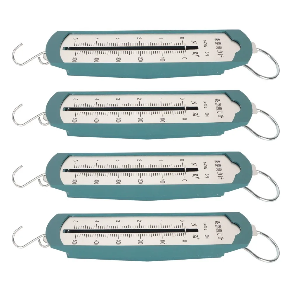 4pcs Polymer Shell Spring Dynamometer Rectangular Shape Clear Scale Mark Bar Force Meter Metal Spring Multi Range 1N 2.5N 5N