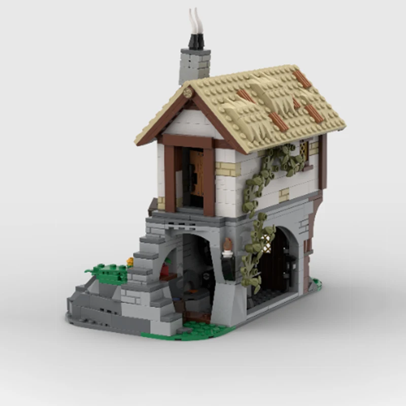 713pcs MOC Castle Lion Knights Medieval Town Square Blacksmith - Castle Extension Model Building Blocks Christmas Gift Toys DIY