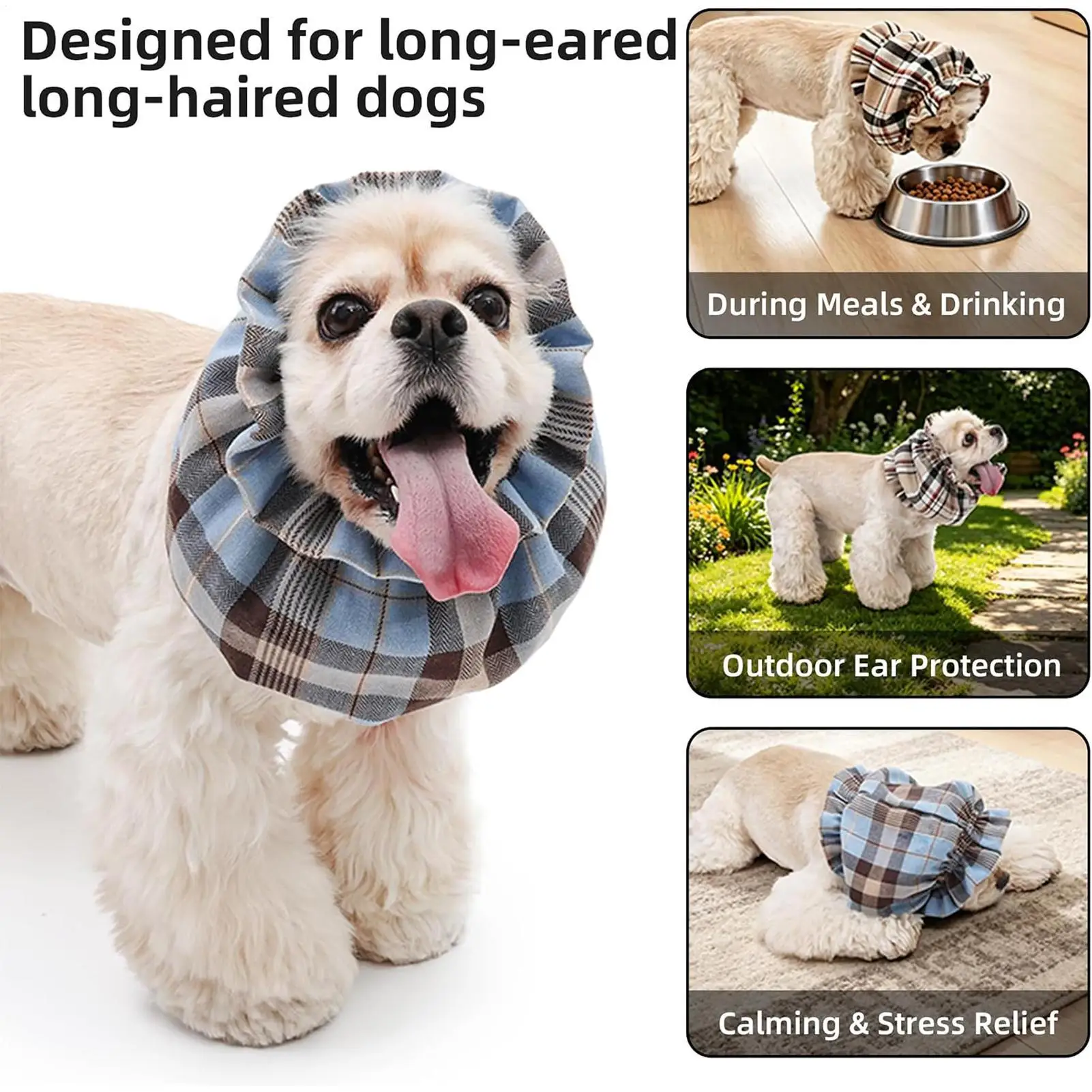 Dog Snood For Eating Soft Comfortable Anti-Scratch Breathable Relief Eating Wrap Dog Ear Covers For Puppy Medium Pet Home Daily