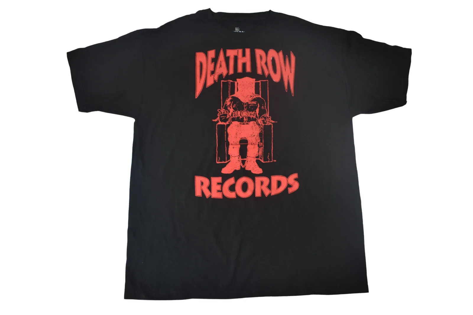 Death Row Records Mens Red Electric Chair Logo Black T Shirt New M Xl