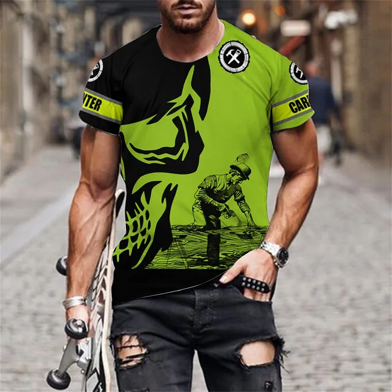 

Футболка с 3D принтом Cospaly Carpenter для мужчин, новые футболки с короткими рукавами, одежда, мужская рабочая одежда больших размеров, униформа, футболки