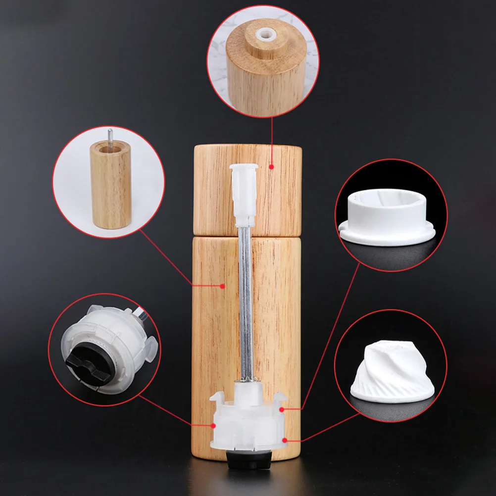 

3pcs Wooden Pepper Mill Spice Grinder Easy Clean Long Lasting Kitchen Pepper Masher Tool Household Gadget
