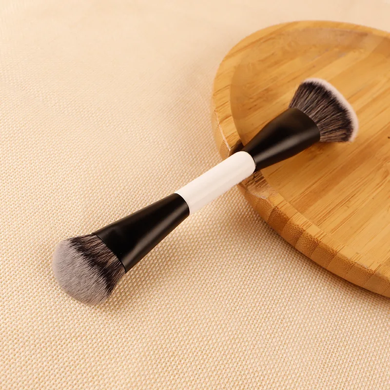 1 قطعة فرش مكياج كريم الأساس بزاوية مزدوجة الأطراف متعددة الوظائف فرشاة مكياج أحمر الخدود مقبض خشبي أداة تجميل Mari F4 #4