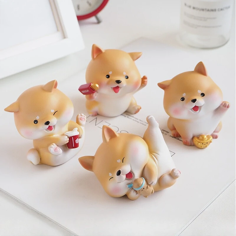 

Cute Shiba Inu Corgi Puppy Ornament Desk Lucky Decoration Workstation Emotional Stability Artifact Healing Gift