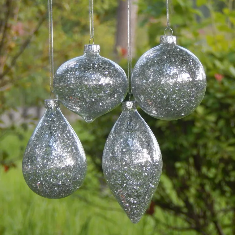 Transparent glass ball painted Christmas decoration pendant