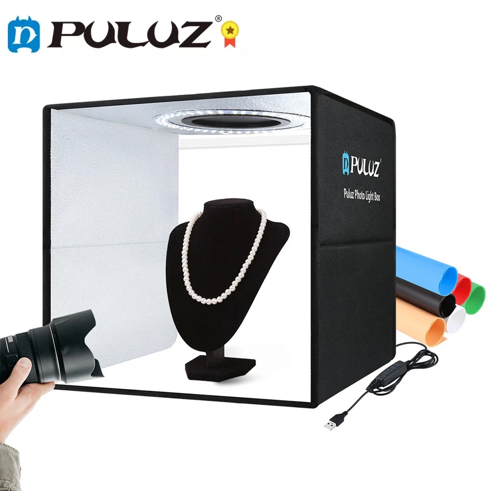 PULUZ 25/30/40cm Photo Studio Light Box,Foldable Photography Studio Lightbox Shooting Tent Box Kit 6/12 Color Background Softbox