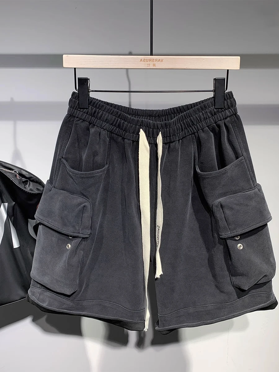 

Large Size 300 Pou Trendy Brand Tee-Dimensional ket Workwear orts Men's Summer Versatile Loose Casual Five-Quarter ...