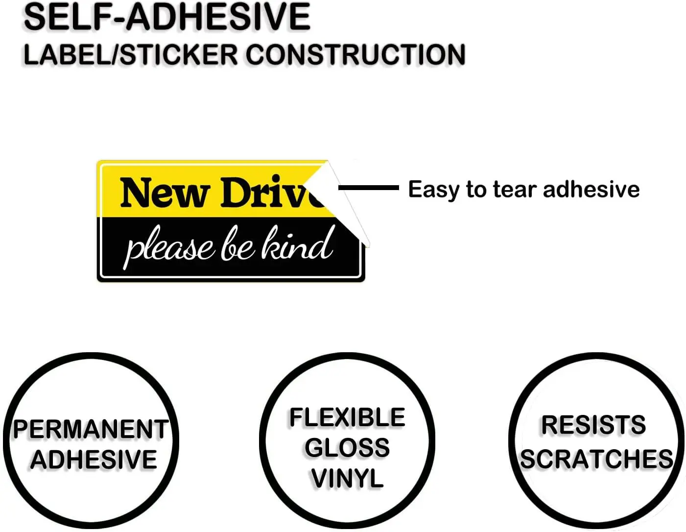 8 * 4 inch Student Driver Please Be Kind Sticker New Driver Warning Vehicle Bumper Labels Keep Your New Driver Safe Sticker 4pcs