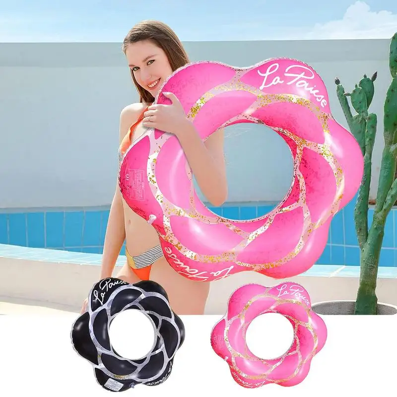 

Swim Rings For Kids Swimming Ring Pool Rings Floaties Swim Float Water Toys Pool Float Leak-Proof Swim Rings Petal Sequin